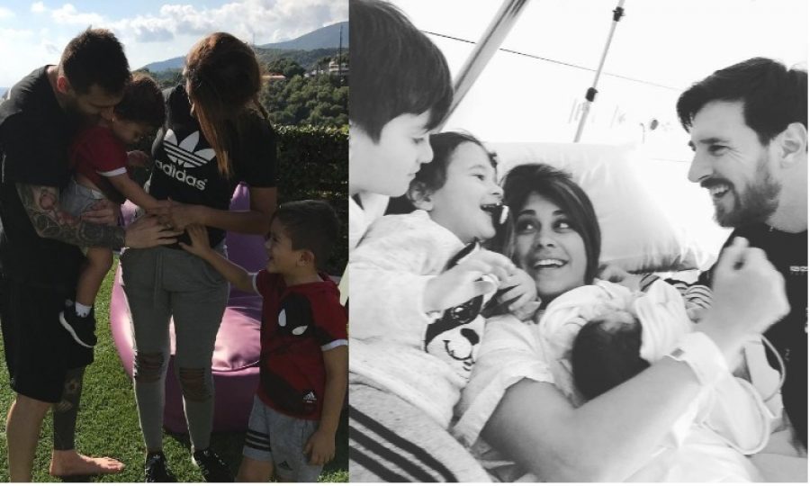 Messi presentó al mundo la carita de su tercer hijo. ¡Qué hermosa familia!
