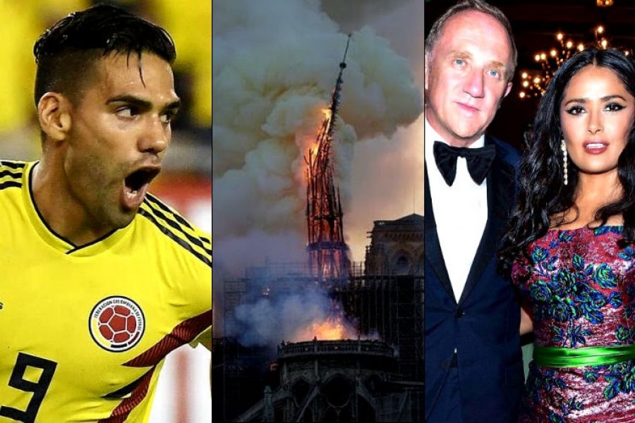 Falcao y el esposo de Salma Hayek, se hicieron sentir con el incendio de Notre Dame ¡Se fajaron!