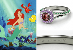 Anillo compromiso inspirado en Ariel princesa de Disney