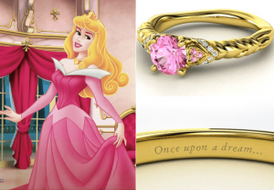 Anillo de compromiso inspirado en Aurora, princesa de Disney