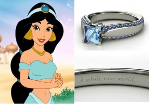 Anillo de compromiso inspirado en Jasmine, princesa de Disney