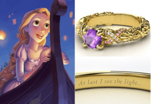 Anillo de compromiso inspirado en Rapunzel