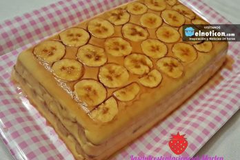 Tarta – Flan de Plátano Mitad tarta, mitad plátano y con un sabor riquísimo a plátano y caramelo