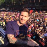 Leonel Messi en Barcelona celebrando triunfo