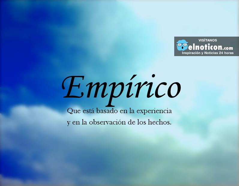 empirico sinonimo de experimental