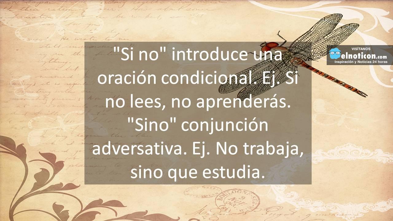 Diferencia entre Si no y Sino