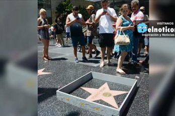 Artista construye un muro alrededor de la estrella de Trump en el Paseo de la Fama en Hollywood