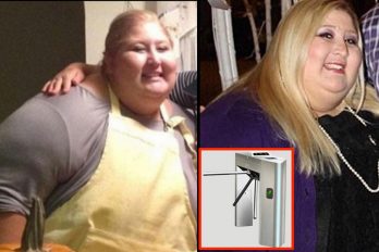 Mujer de 225 kilos adelgaza brutalmente tras quedar atascada en torniquete. Hoy pesa 68