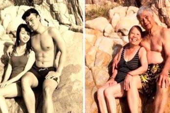 23 parejas recrearon las fotos de sus matrimonios y mostraron sus cambios después de 30 años