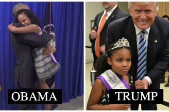 La gente está extasiada ante las diferentes reacciones de esta niña al conocer a Obama v/s Trump