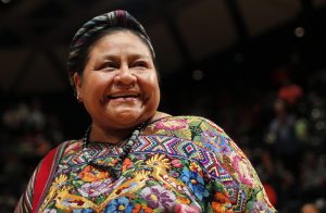 Nobel Peace Prize winner Rigoberta Menchu attends a meeting of indigenous communities in Caracas February 21, 2013. REUTERS/Carlos Garcia Rawlins (VENEZUELA - Tags: POLITICS SOCIETY)