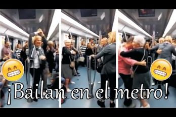Una pareja de abuelos se anima a bailar en el metro ¡Sorprendentemente hermoso!