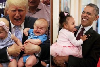 Fotografías de Obama y Trump con niños que demuestran lo diferentes que son