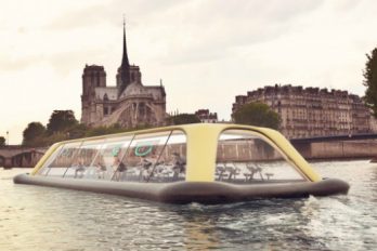 El gimnasio flotante de París que usa la energía humana para navegar