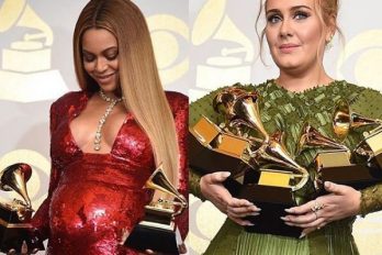 Adele “rompió” su Grammy para compartirlo con Beyoncé