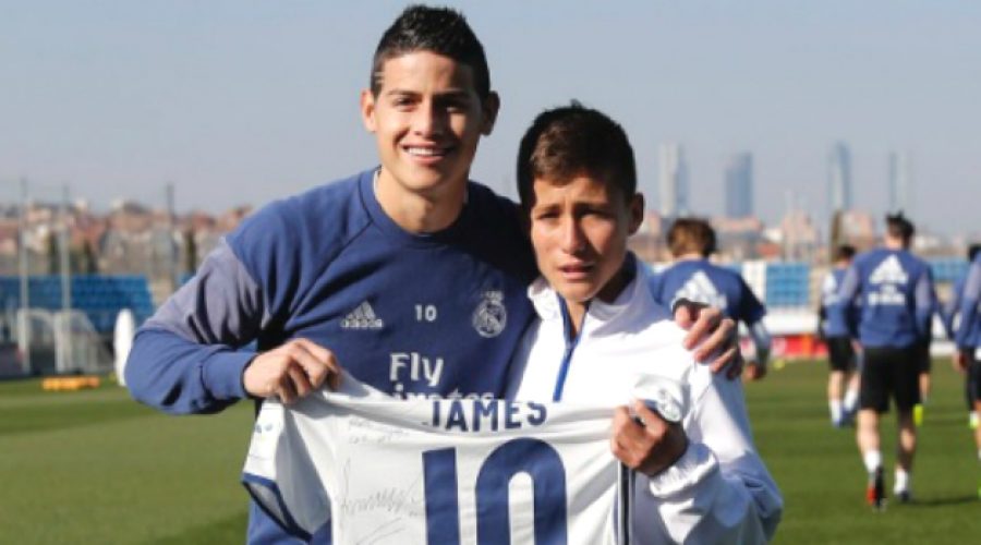El ‘niño ángel del Chapecoense’ cumplió su sueño de conocer a James Rodríguez