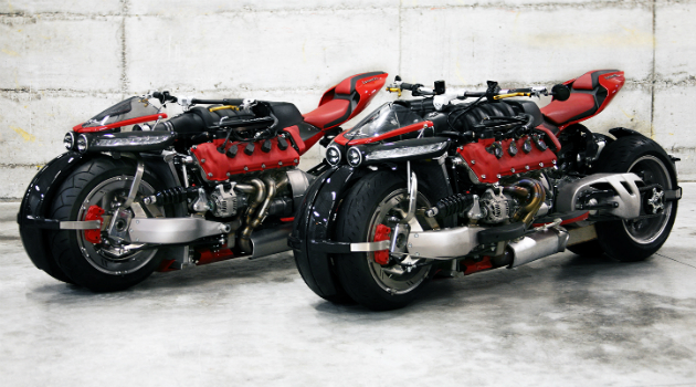 La increíble moto de cuatro ruedas con motor de un Maserati