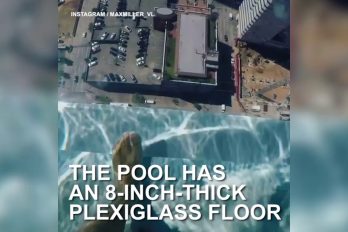 ¡Qué vértigo! Una piscina con el piso transparente… ¡A 150 metros de altura! ¿Nadarías en ella?