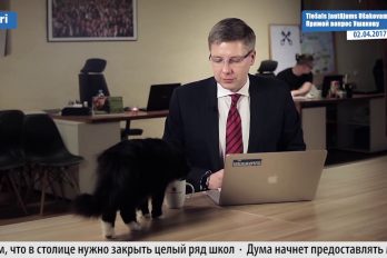 A Nil Ushakóv, alcalde de Riga (Letonia), lo interrumpió un gato durante una entrevista. ¿Cómo crees que reaccionó?