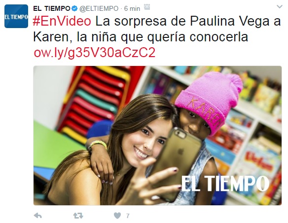 Karen, la niña que hizo llorar y reír a la bella Paulina Vega 