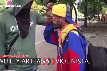 ¡Nos duele Venezuela! Al ‘Violinista de la Libertad’ le destrozaron su violín. ¿Hasta cuándo tanta injusticia?