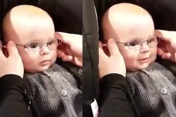 El bebé que estrena gafas y ve por primera vez a su mamá, ¡una reacción hermosa!