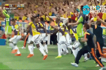 Así se celebra un gol de Colombia