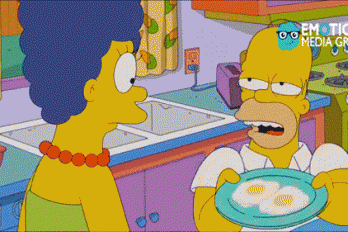 Homero descubre que la llena de los huevos es de color amarillo
