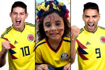 James, Falcao y Salomé se fajaron mostrando su orgullo de ser colombianos, ¡así se canta el himno!