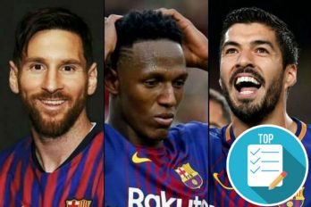 Yerry Mina en el FC Barcelona apostaba y perdía contra sus compañeros Lionel Messi y Luis Suárez