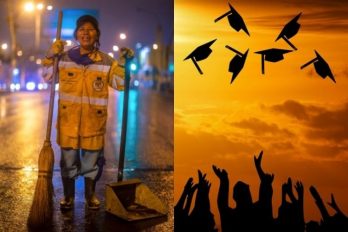 La madre que barre calles para lograr ver a su hija graduarse de la universidad
