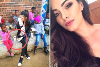 Miss Sudáfrica indigna al visitar orfanato de niños con VIH usando guantes. ¡Lo hizo por una noble razón!